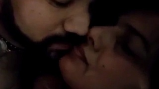 Indian wife's sensual riding on top of a man in a warehouse
