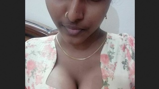 Adorable Latina teen indulges in solo play in Tamil video