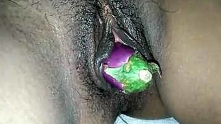 Aroused Indian spouse's moist vagina is penetrated by her husband's large eggplant