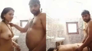 A sultry bathroom rendezvous for an Indian couple leads to passionate lovemaking