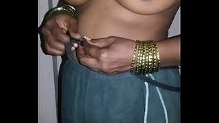 Indian village aunt exposes her breasts and vagina
