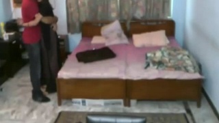 Indian college lovers caught in the act at home
