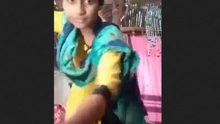 A girl from the village with attractive breasts