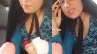 Stunning Pakistani girlfriend performs oral sex while exposing her breasts and intimate area in a car