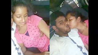 A young woman from Goa gives oral pleasure to her partner in a vehicle
