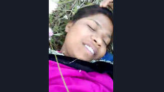 Rural beauty engages in open-air intimacy