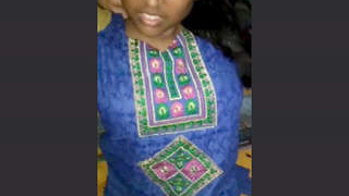 Bengali beauty with big breasts gives a sloppy blowjob and swallows cum