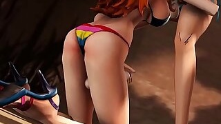 Nami sucking robin's dick part 1