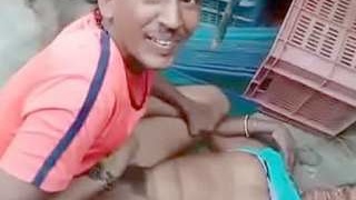 Indian escort trades sex for cash outdoors