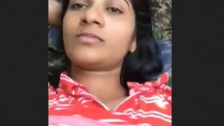 Intimate encounter at the entrance with outdoor action