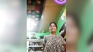 Rustic girl Desi XXX undresses and shows her tits on a video call