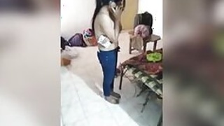 A beautiful topless busty show