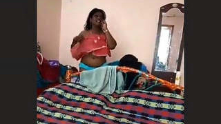 Indian wife's breasts captured in homemade porn video by spouse