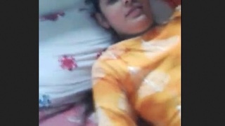 A timid Indian wife finds pleasure in revealing her intimate area