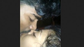 Indian wife passionately kisses and sucks on breasts