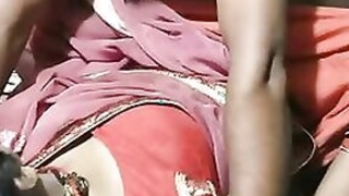 Dirty wife Dehati in sari takes cock while son sleeps