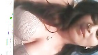 Desi Indian Girlfriend Undresses On Webcam To Bare Her Tits