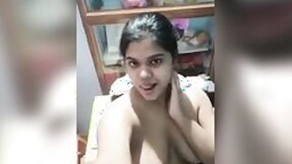 Telugu girl shows off perky XXX boobs in video recorded for Desi's boyfriend
