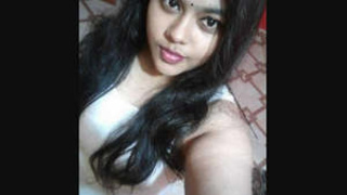 Aroused college student enjoys taking risqué self-portraits and recording herself for her older peers