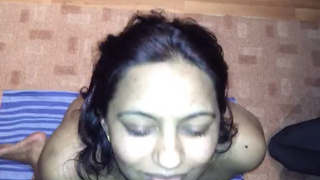 A lovely Indian girl enjoys receiving facial cumshots