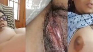 Young virgin Desi shows off her hairy pussy to the horny stud.