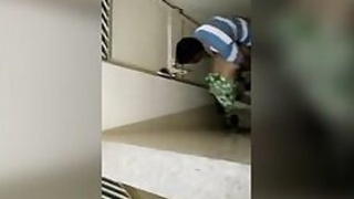 Couple desi pervs have sex in the bathroom on hidden xx camera