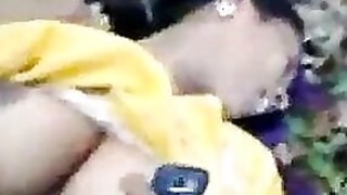 Taking a lascivious cleavage of elderly virgin sisters in the woods