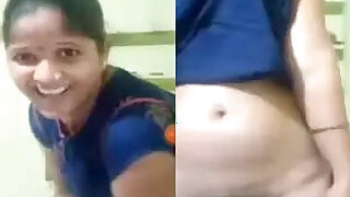 Housewife shows her hairy pussy