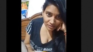 Indian wife reveals her big breasts and intimate parts to her boyfriend in a video call