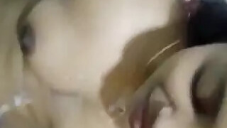 Horny guy fucks his girlfriend and cum on her