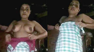 Village girl records herself getting dressed for her boyfriend