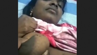 A Tamil wife's bare physique is squeezed and stretched