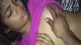 Desi cousin's breasts revealed and touched while masturbating