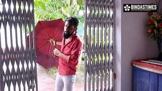 Indian maid gets rough treatment from customer on stairs