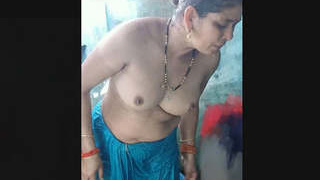 Indian aunt's nude bath recorded on camera