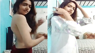 Pretty Indian girl shows her tits part 4