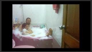 Desi wife Neelam and her husband have a sensual bath together