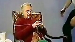 Classy granny sucks and fucks cock