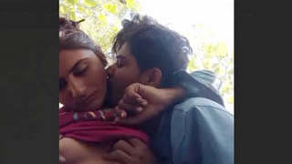 Indian amateur couple's outdoor sexual encounter in a village