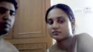 Indian wife on webcam with her husband who is undressed