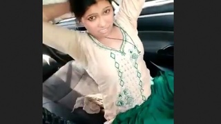 Passionate Indian couple's car ride