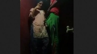 Desi wife gives a quick blowjob and gets fucked standing up